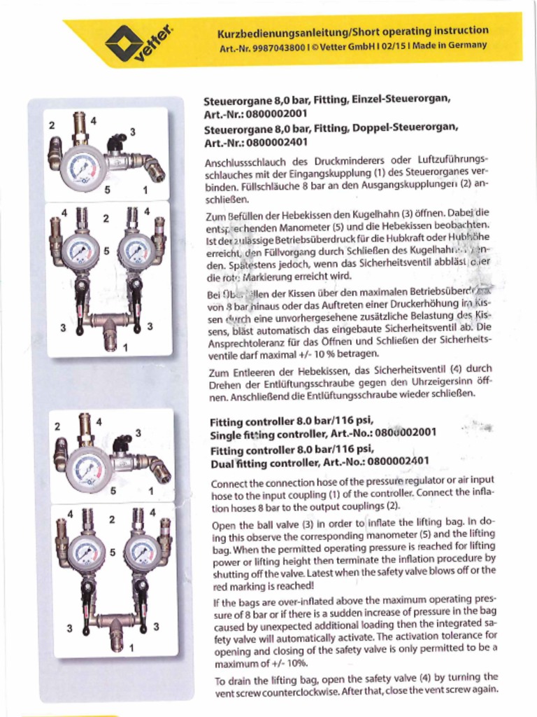 Manual Mando Control Doble Vetter | PDF