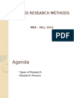 Business Research Methods: MBA - FALL 2014