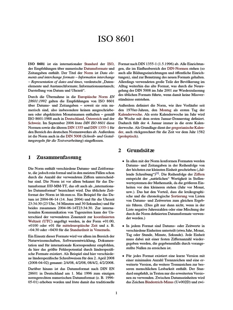 Iso 8601 | PDF