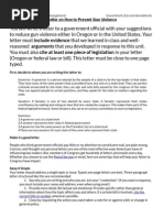 Letter On How To Prevent Gun Violence: First, Decide To Whom You Are Writing This Letter To