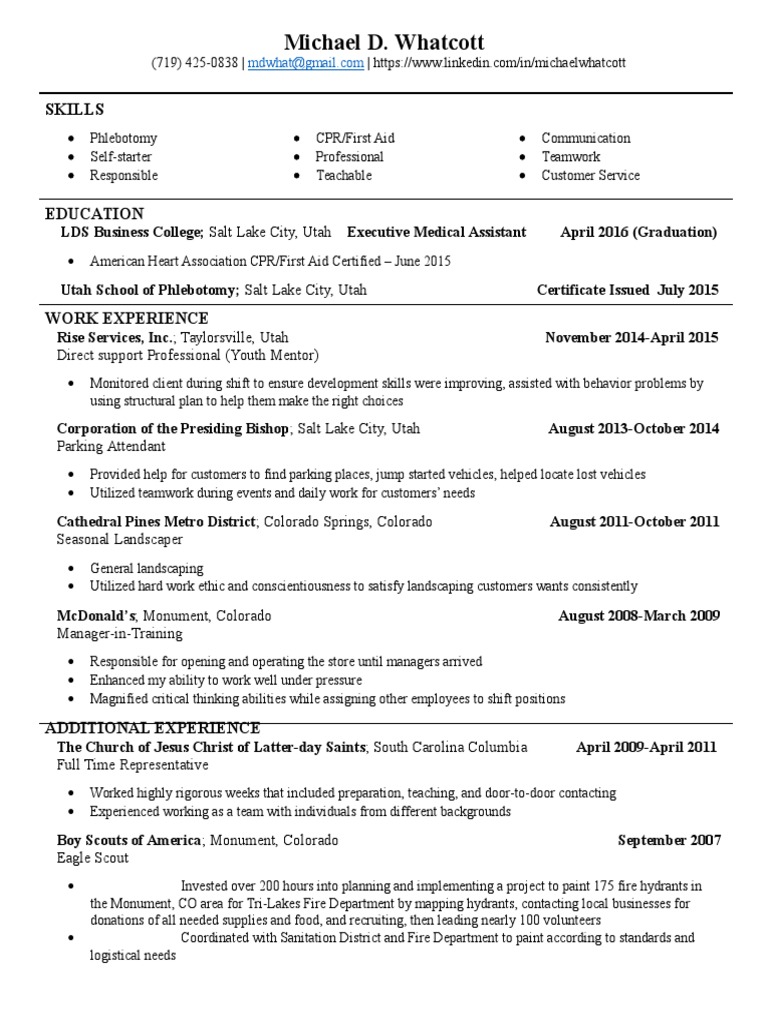 Professional Resume November2015 - Without Objective | PDF