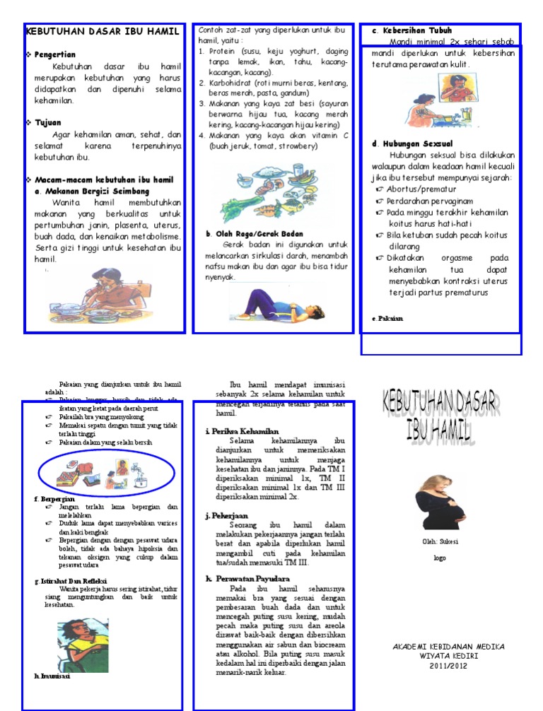 Leaflet Kebutuhan Dasar Ibu Hamil