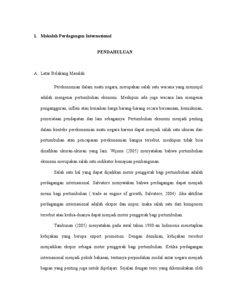 Makalah Perdagangan Internasional