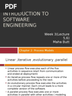 Introduction To Software Engineering: Week 3 (Lecture 5,6) Maha Butt