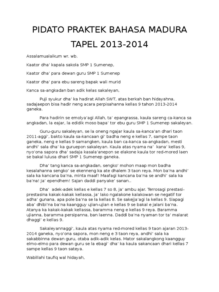 Contoh Teks Pidato Perpisahan Sekolah Smp Terkait Teks