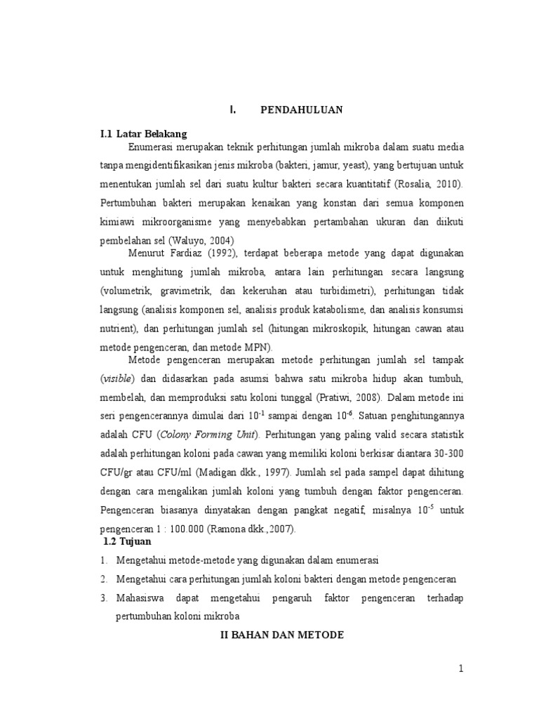 Metode Enumerasi Mikroba dalam Jamu | PDF
