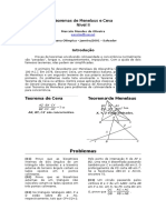 Teoremas de Menelaus e Ceva resolvendo problemas geométricos