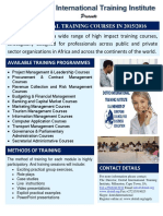 Professional Training Courses in 2015/2016: Presents