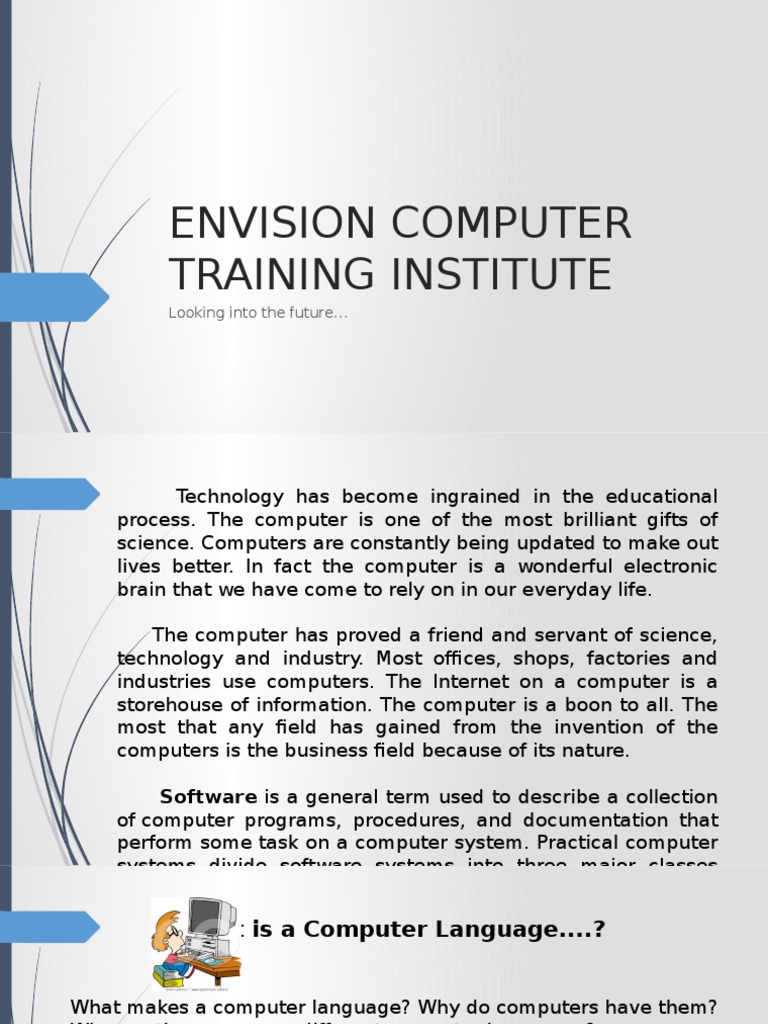 Envision Computer Training Institute Pdf Programmer Computer