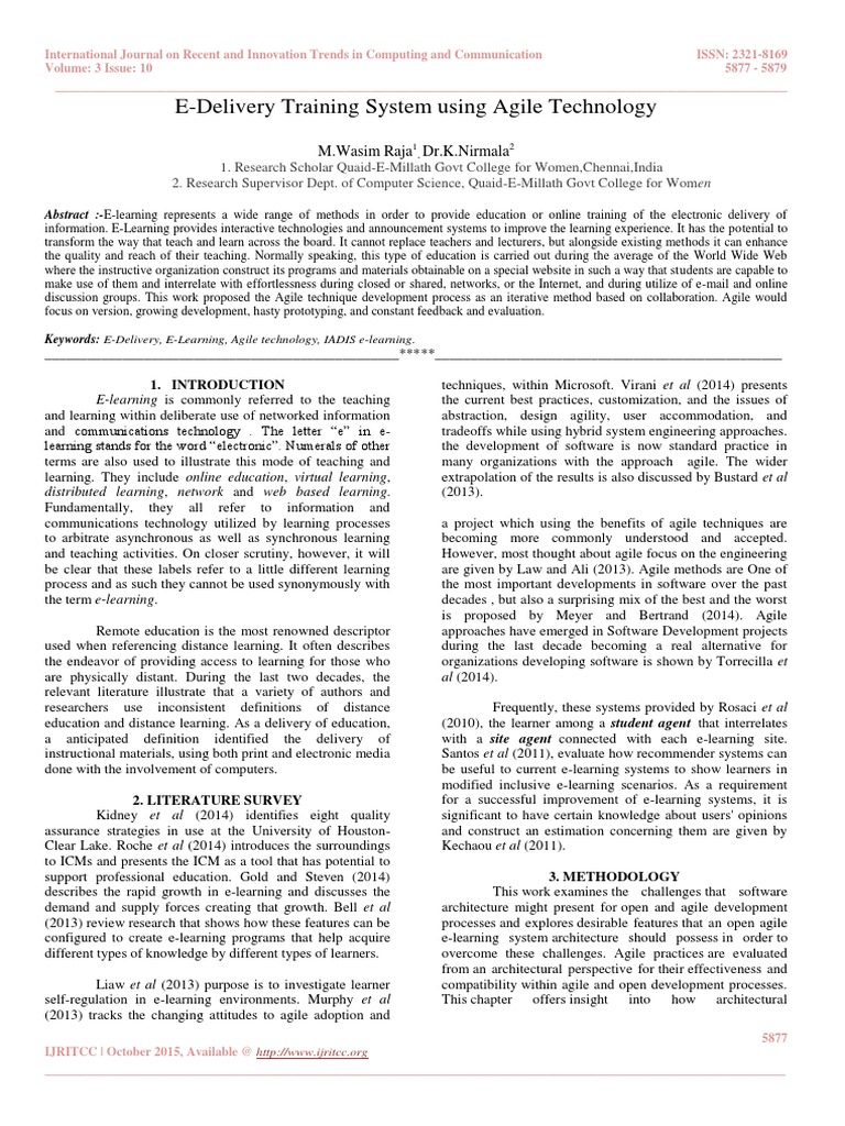 E-Delivery Training System Using Agile Technology | PDF | Educational ...