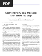 Segmenting Global Markets - Look Before You Leap