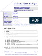 Manufacturers Data Report (MDR) - Plant Projects EP-08-030-37