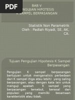 BAB V Pengujian Hipotesis K Sampel Bebas Berpasangan