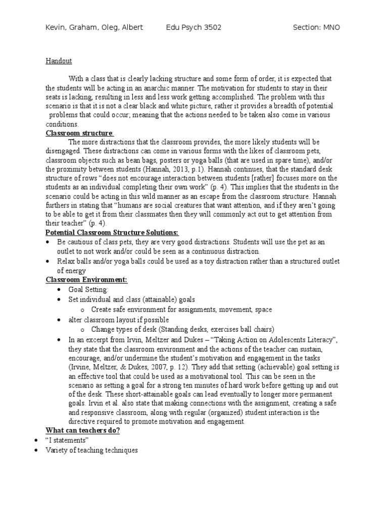 Classroom Engagement Strategies | PDF | Classroom | Motivation