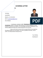 Covering Letter: Mr. Varadharajan.D B.E (EEE)