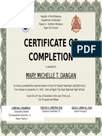 Certificate of Completion: Mary Michelle T. Dangan