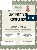 Certificate of Completion: Kareen L. Madrid