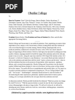 Oberlin College Black Student Union Institutional Demands