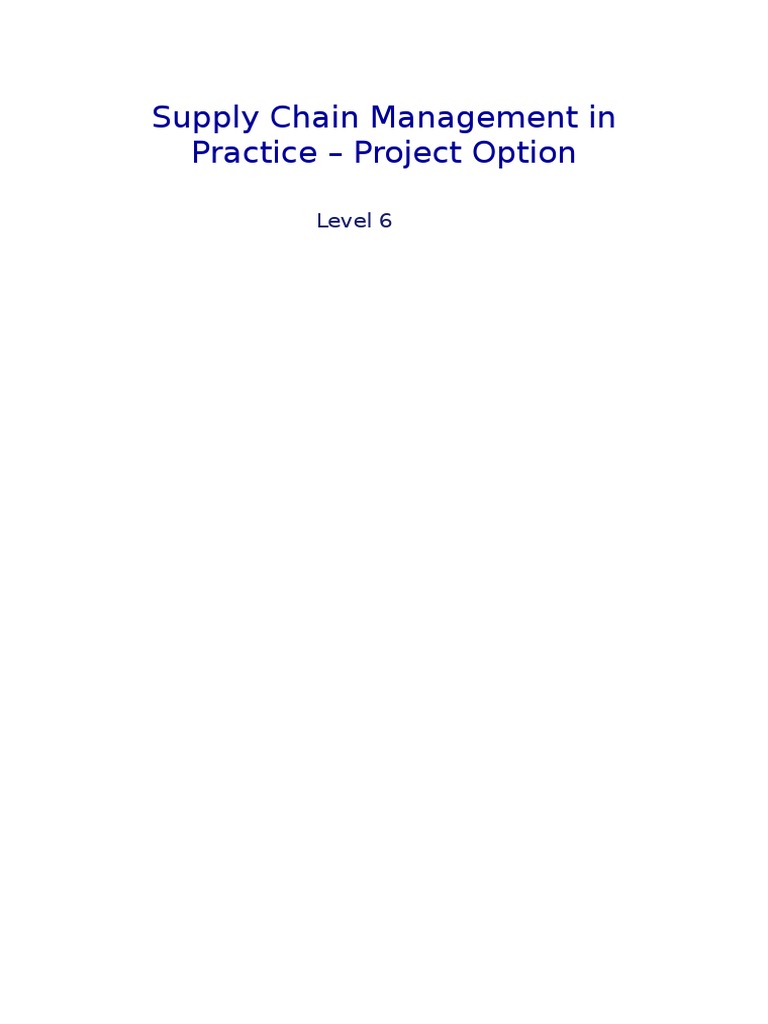 Supply Chain Management Project Guide | PDF | Strategic Management ...