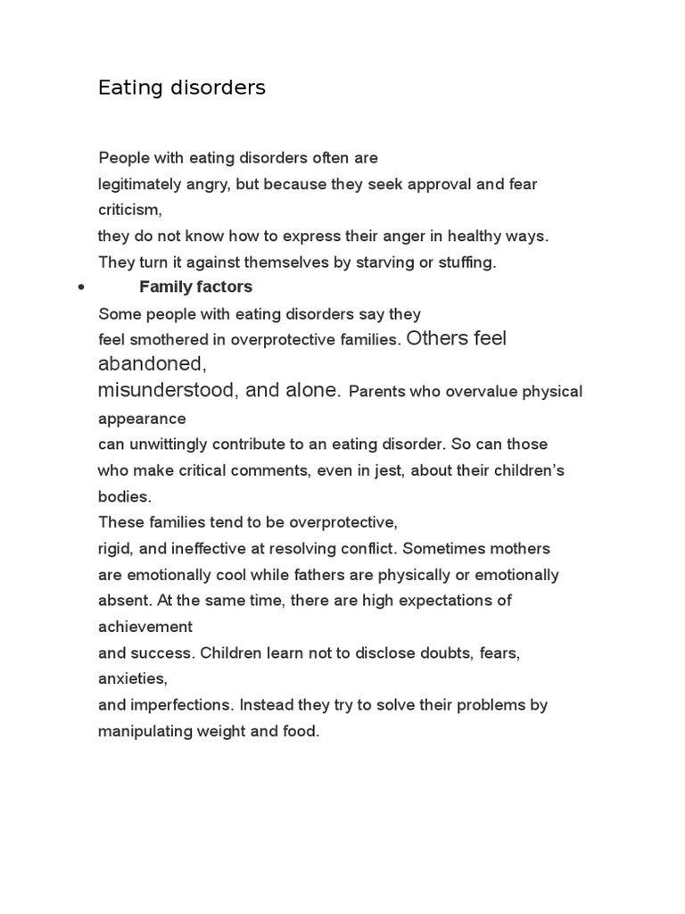 Understanding Eating Disorders Causes | PDF