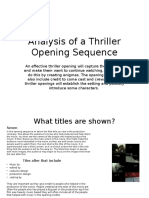 Analysis of A Thriller Opening Sequence