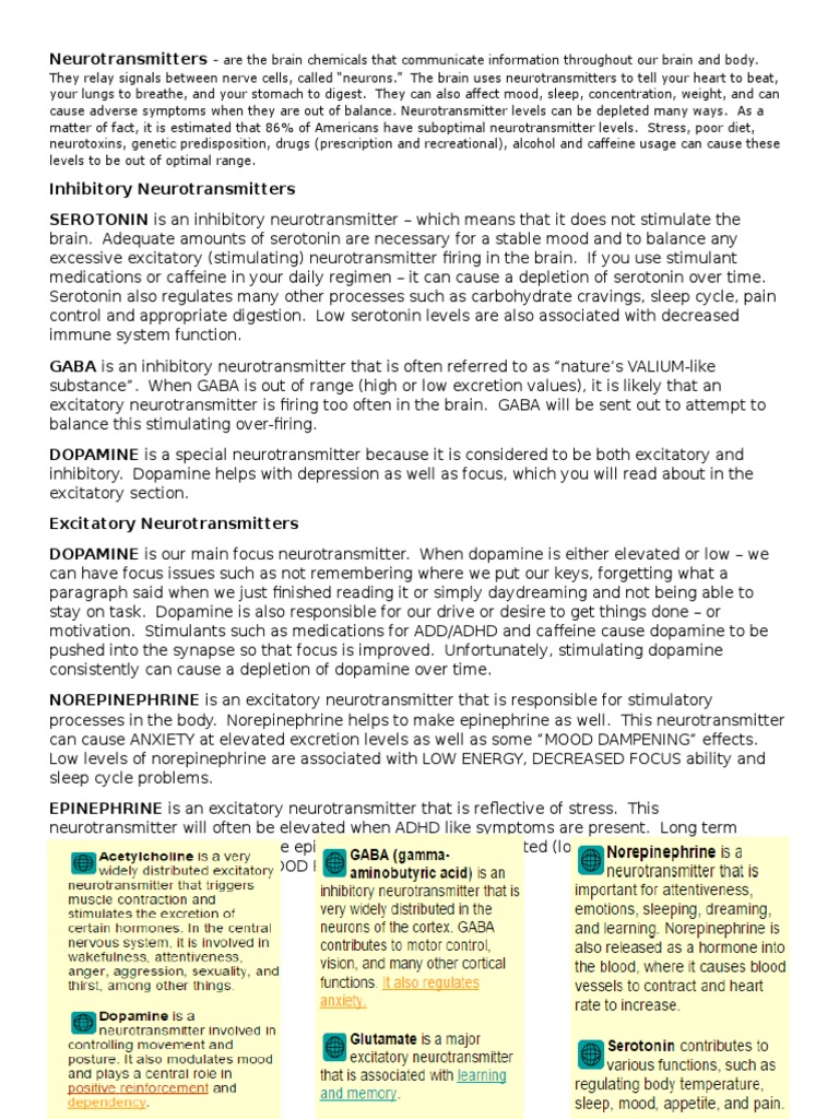 Neurotransmitters PDF Neurotransmitter Adrenal Gland