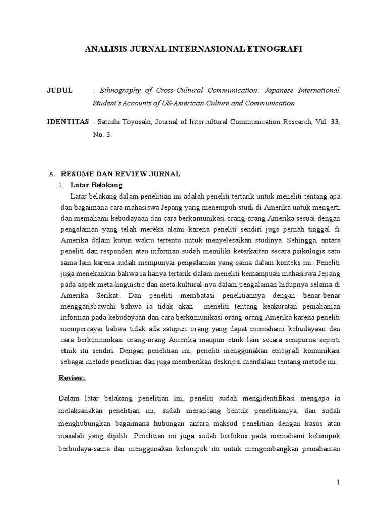 Get Contoh Jurnal Penelitian Etnografi PNG