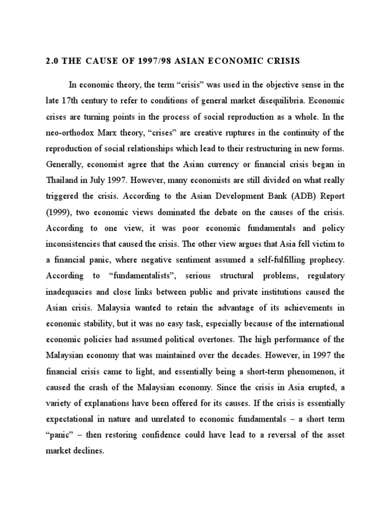 Causes of the 1997/98 Asian Crisis | PDF | Financial Crises | Current ...