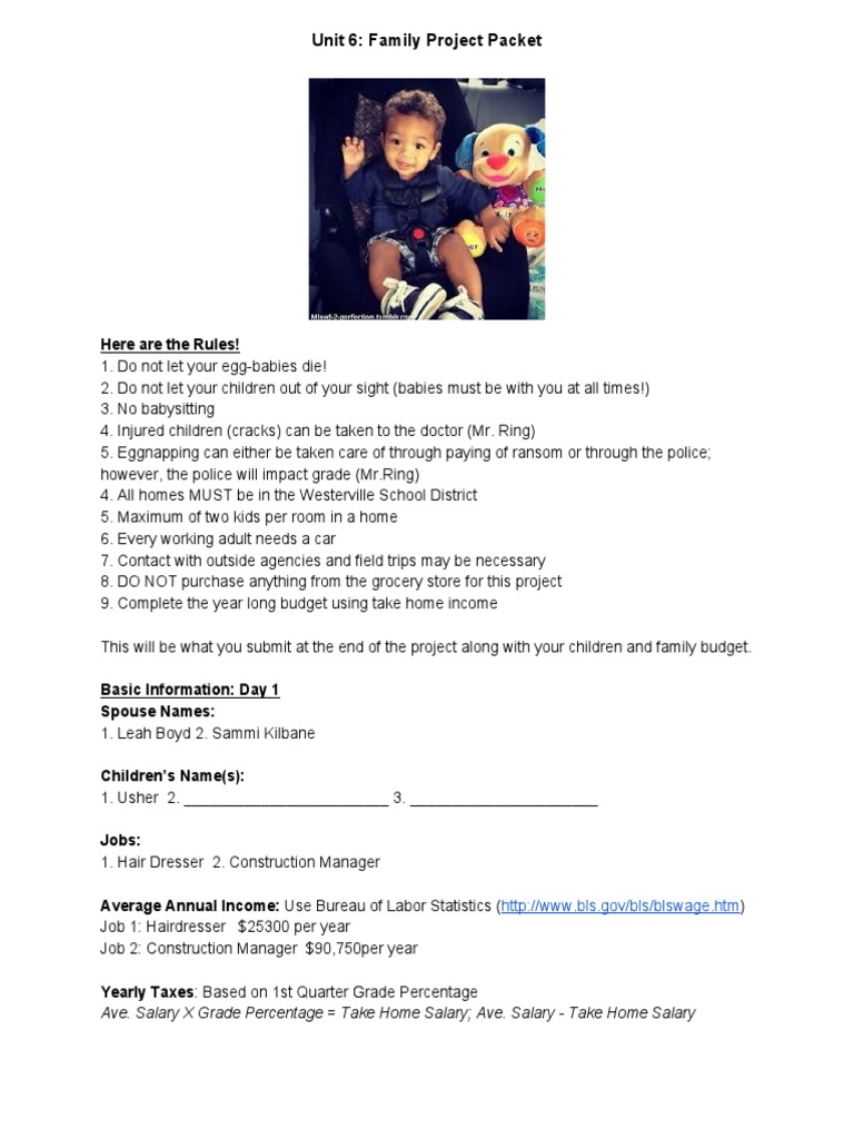 Unit 6: Family Project Packet: Here Are The Rules! | PDF | Child Care ...