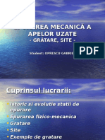 Epurarea Mecanică A Apelor Uzate - Gratare, Site