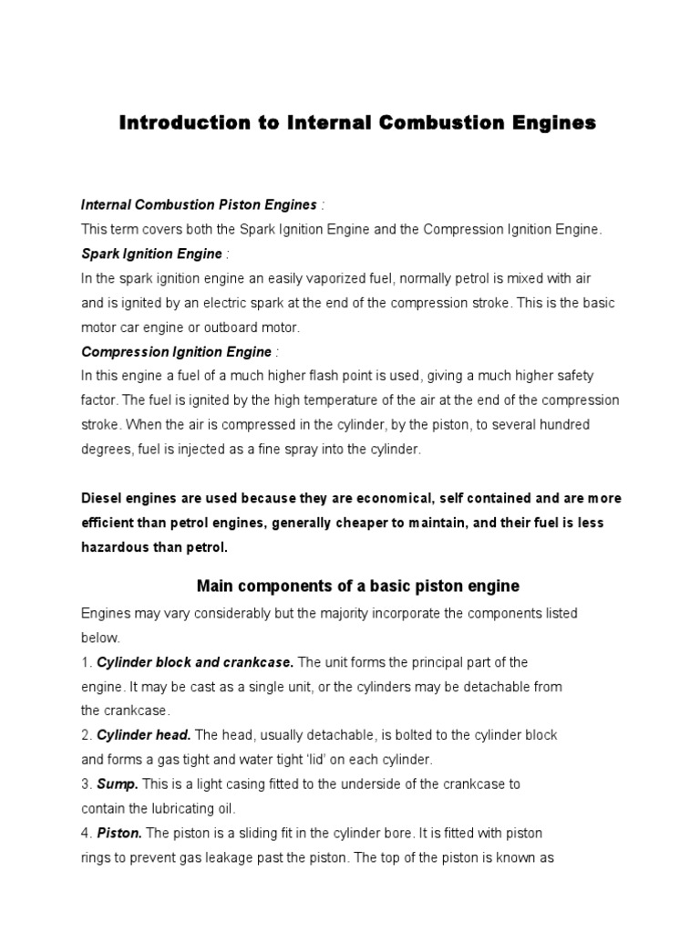 Internal Combustion Engine Basics | PDF | Internal Combustion Engine ...