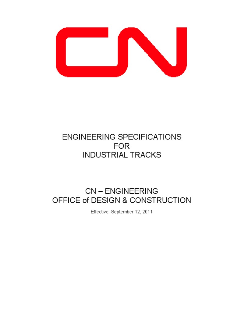 Engineering Specs for Industrial Tracks | PDF | Track (Rail Transport ...