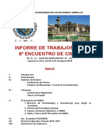 Cimas 8º Fascreaa 4º Informe de Trabajos