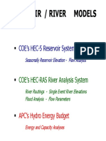 Reservoir / River Models: COE's HEC-5 Reservoir System Analysis