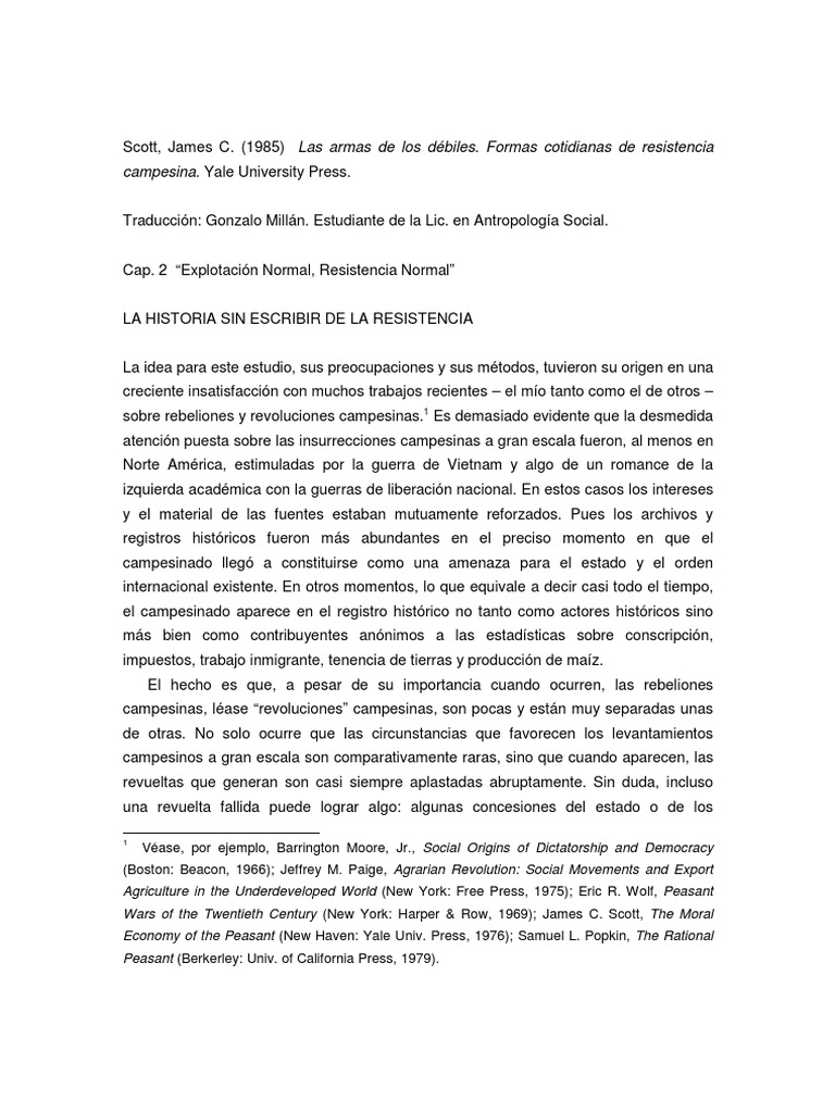 Scott James - Weapons of The Weak Traduc | PDF | Comportamiento | Invasión