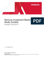 Nomura Investment Banking Case Study Contest: Analyst Call 2015