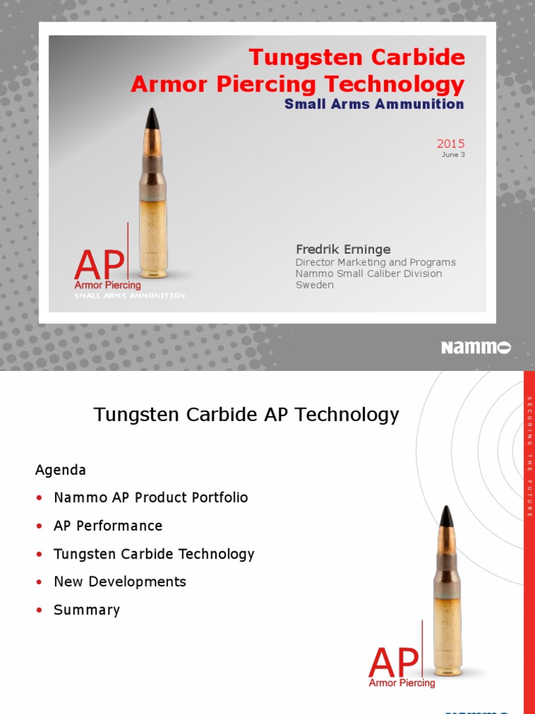 Tungsten Carbide Armor Piercing Bullet PDF Projectile Weapons