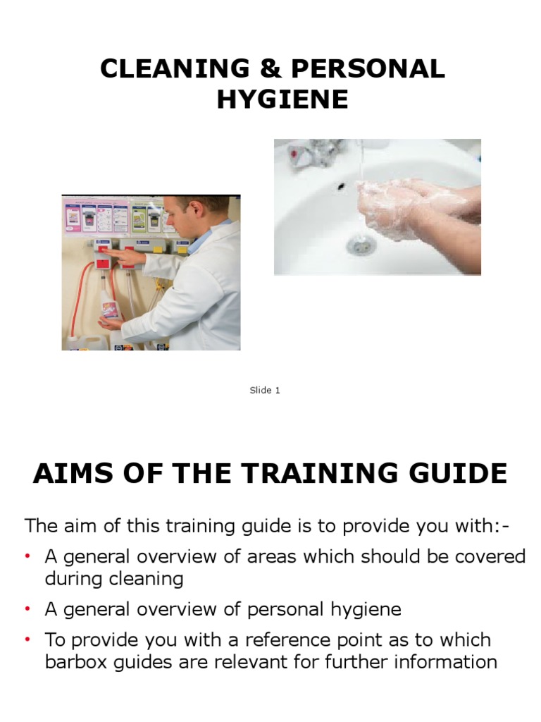 1 Cleaning and Personal Hygiene Training Guide PDF Hygiene Disinfectant