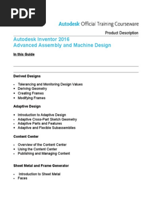 Autodesk Inventor Advanced 2016