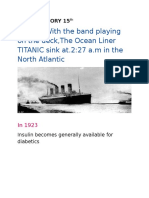 In 1912 With The Band Playing On The Deck, The Ocean Liner TITANIC Sink At.2:27 A.M in The North Atlantic
