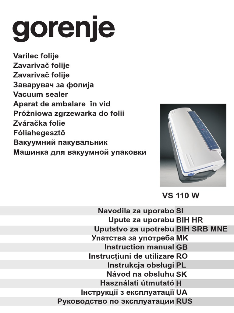 Gorenje Vacuum Sealer PDF