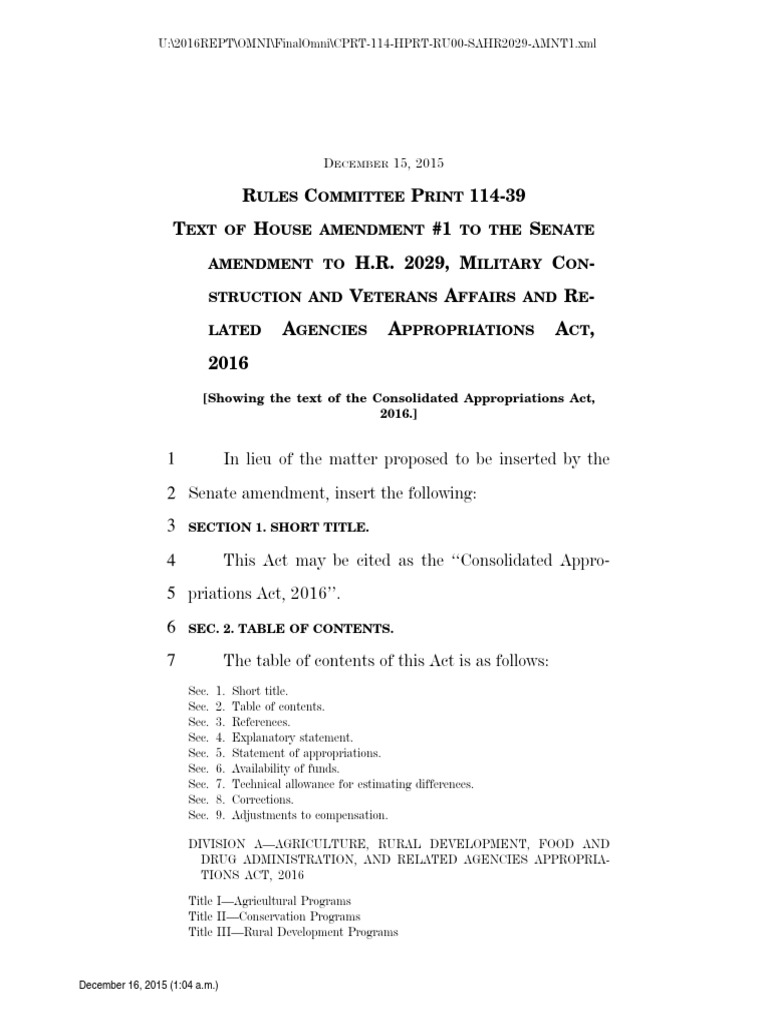 Read omnibus spending bill text Appropriations Bill (United States