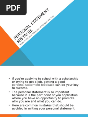 Personal statement mistakes