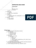 Construction: Basic Issues: I. Parts of Building Process/procedure