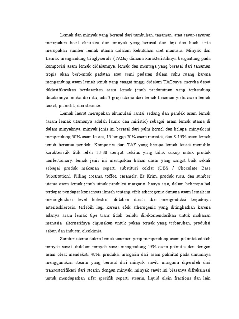 Review Jurnal Minyak Dan Lemak | PDF