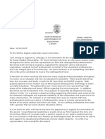 David Johnson - MACUL Technological Leadership Award Nomination Letter