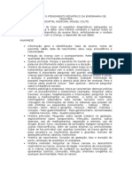 Roteiro para o Atendimento Pediátrico Da Enfermaria Pediatria HMMC