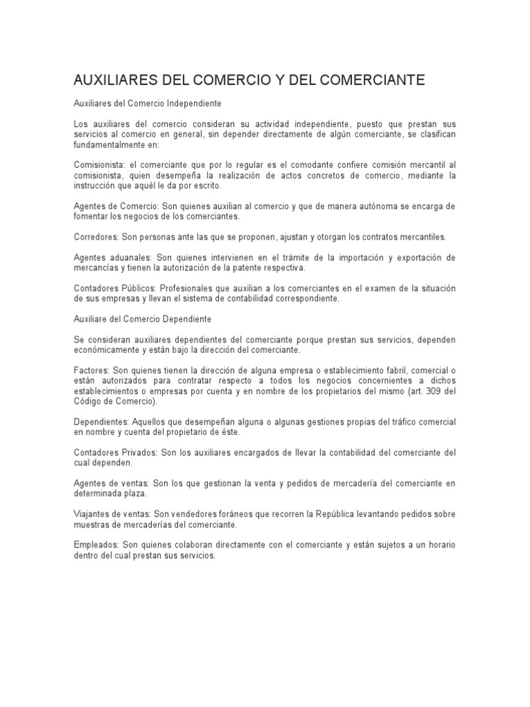 Auxiliares Del Comercio y Del Comerciante Liquidación