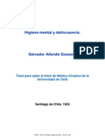 CEME - Salvador Allende Gossens - Higiene mental y delincuencia- Tésis para optar al título de Médico Cirujano de la Universidad de Chile - Santiago de Chile - 1933 