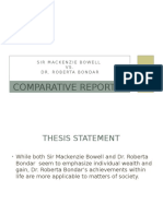Comparative Report: Sir Mackenzie Bowell VS. Dr. Roberta Bondar